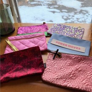 Ipsy Pink and Blue Cosmetic Bag Set